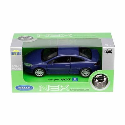 Autko model 1:34 Peugeot Coupe 407 niebieski