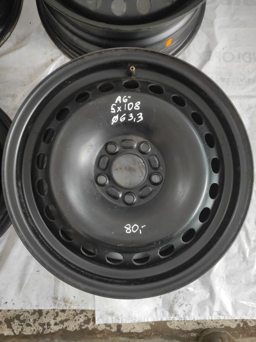 Felgi stalowe Stalówki FORD R 16 5x108 otwór 63,3 Bardzo Ładne