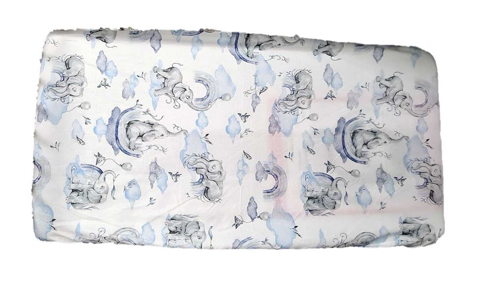 Prześcieradło do dostawki 47x82 KINDERKRAFT niebieski słonik