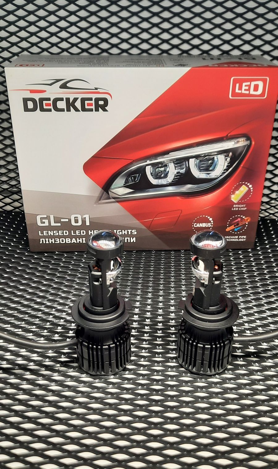 Міні лінза Decker GL-01 LED H7/H11/ H4/55Вт /6000K/9-32В	/Встановлення
