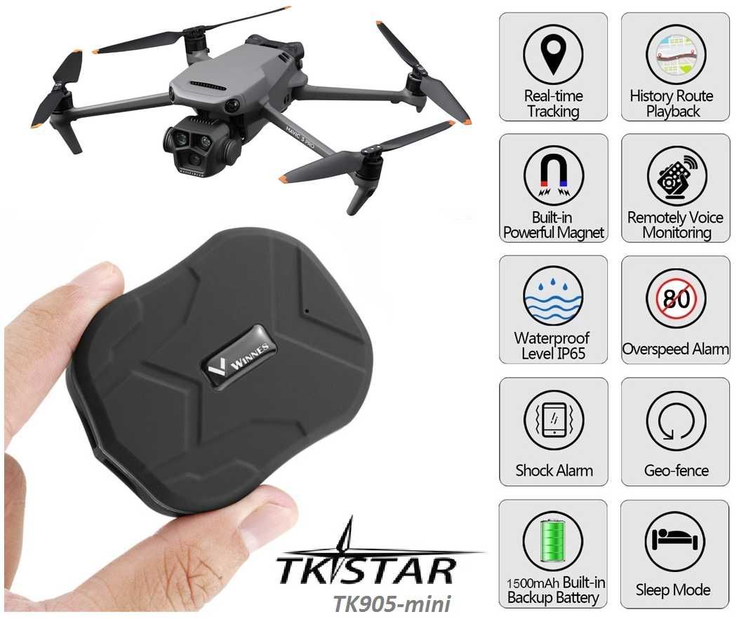 TKSTAR TK905m GPS Трекер Автономний 1500мАг 25дн для авто дрона вантаж