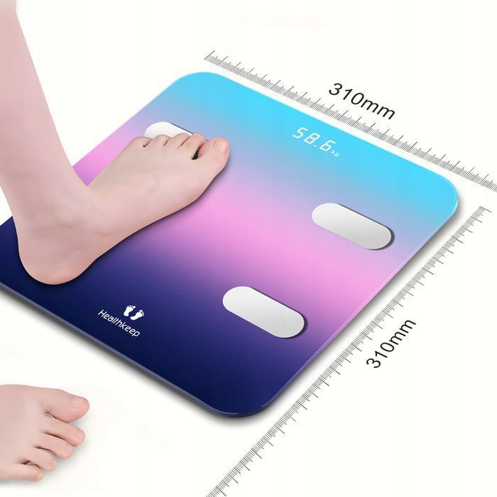 Inteligentna Waga Łazienkowa Healthkeep 001  BMI, Bluetooth, 180 kg