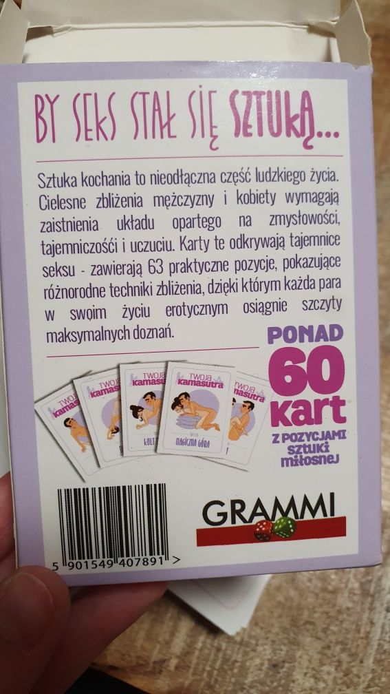 Twoja kamasutra gra karciana Grammi i dwie kości do gry walentynki