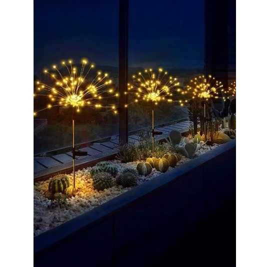 LED Solarna lampka fajerwerki światła wystrój ogrodu patio lampki 1szt