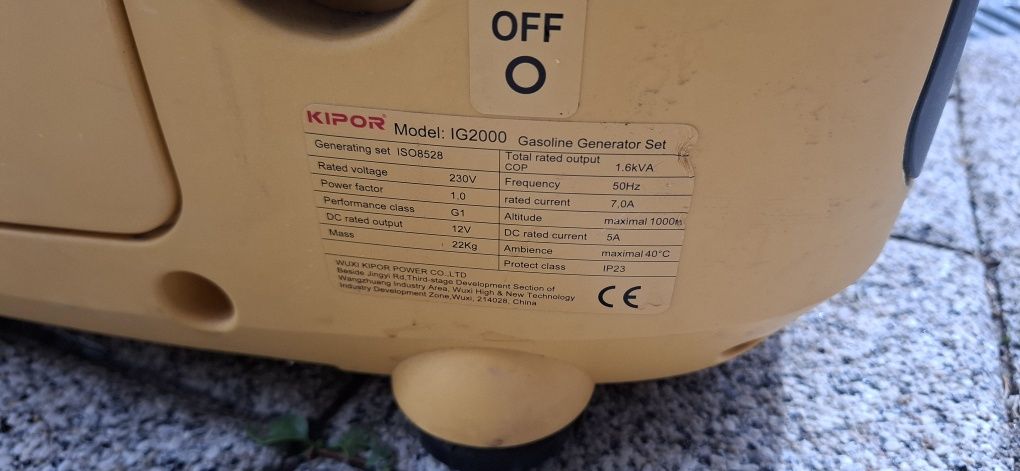 Agregat Kipor IG2000 jak Honda EU22i AVR prądotwórczy inwerterowy