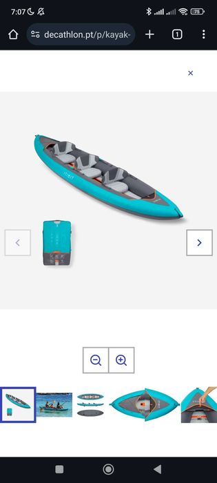 Kayak insuflável 3 lugares