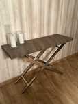 Konsola metalowa chrom chromowana szafka drewniana glamour stal metal