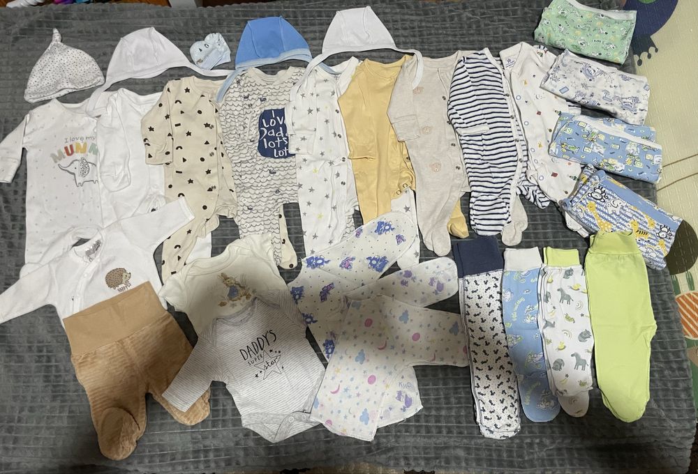 Пакет речей в пологовий, речі для новонародженого, чоловічок/сліп/боді