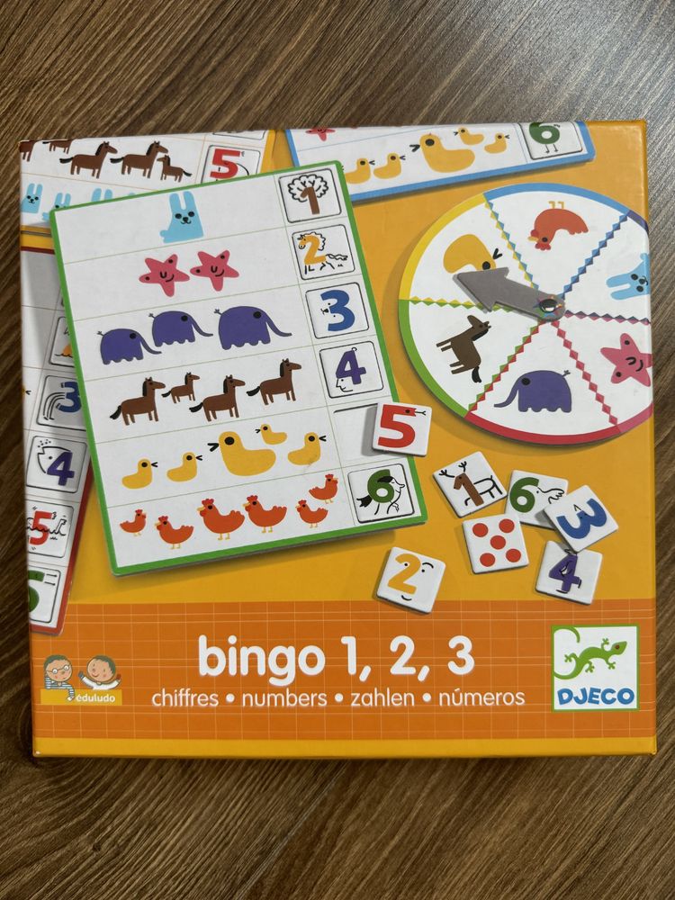 Djeco bingo 1,2,3 цифри, вчимося рахувати, математика