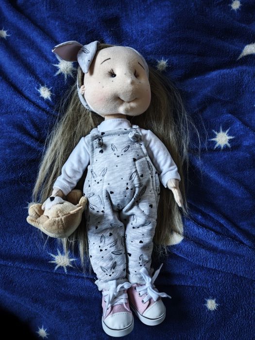 Lalka materiałowa Lullu dolls z misiem