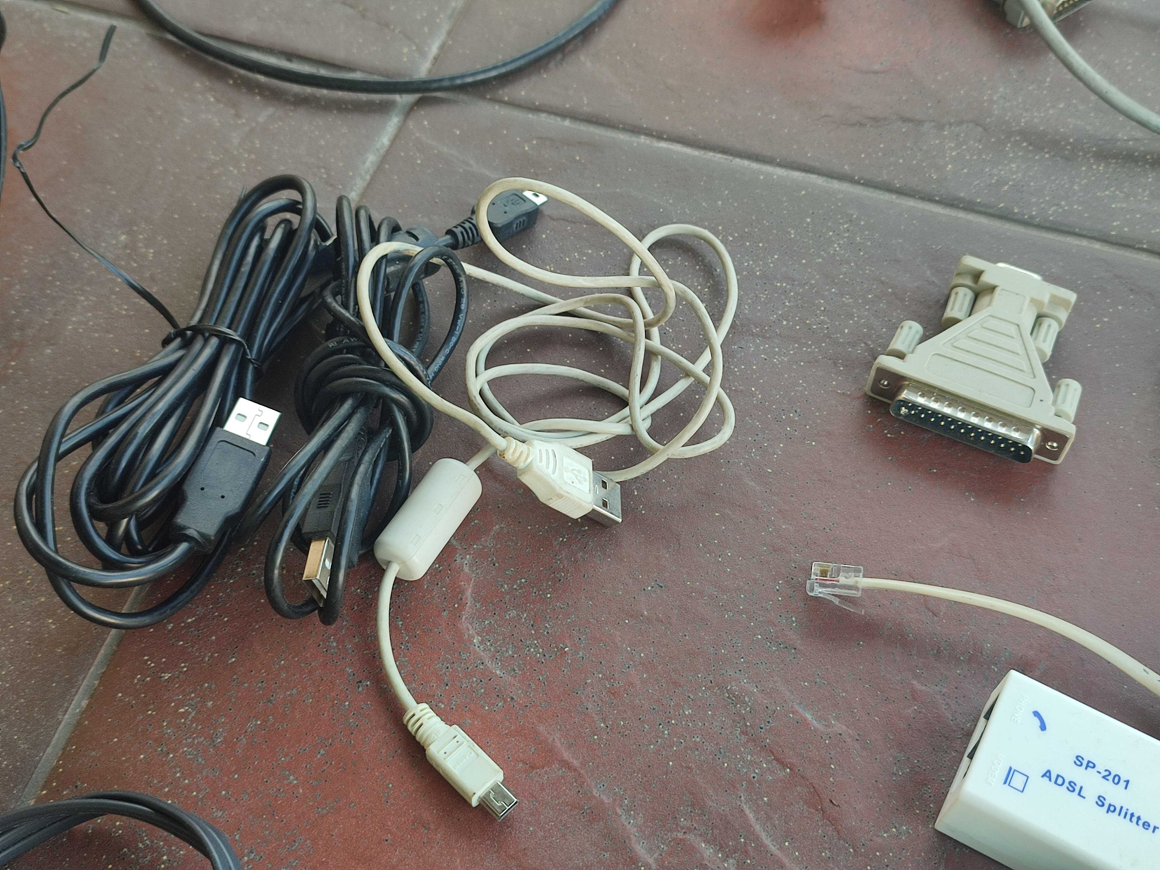Kable zestaw USB RJ SATA PATA DVI serial spliter przejściówka