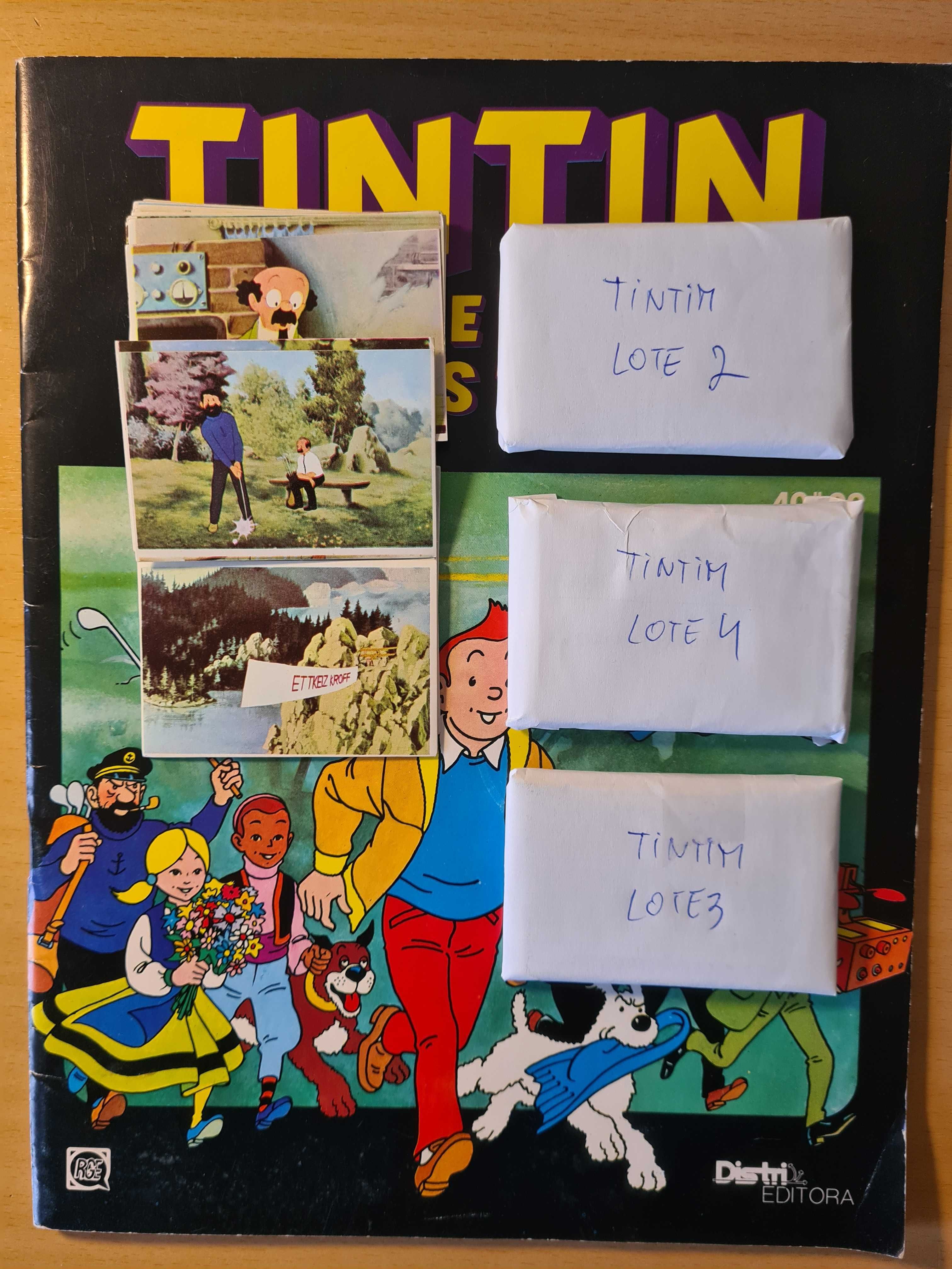 Coleção de cromos completa "Tintin e o Lago dos Tubarões"