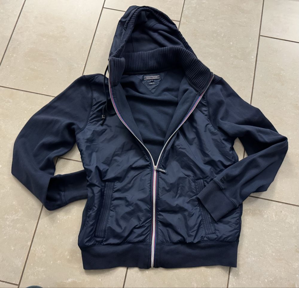 TH Tommy Hilfiger ,bluza jak kurtka wiosna, kangurka L/XL Logowana