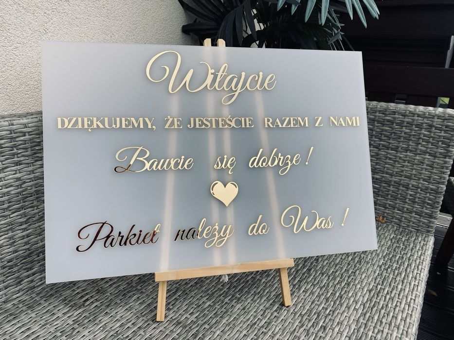Tablica dekoracyjna ślubna satynowa
