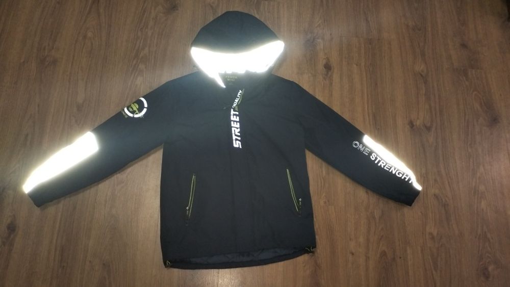 Крута курточка 140 146 152 158 з світловідбиваючими вставками єврозима