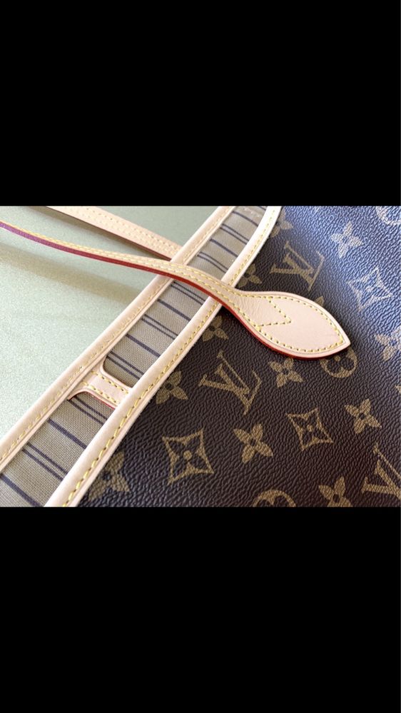 Torebka LOUIS VUITTON Neverfull MM GM + kosmetyczka skóra canvas