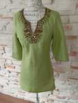 Bluzka lniana zielona vintage MODA at George r.38   W.B.S.