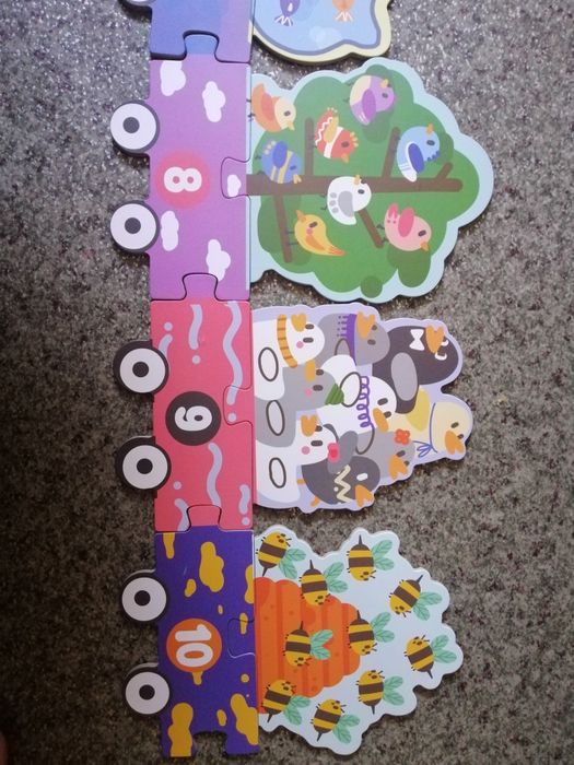 Гра пазл Звірі на поїзді