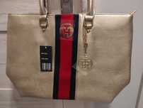 Nowa duża torebka  Tommy Hilfiger zlota