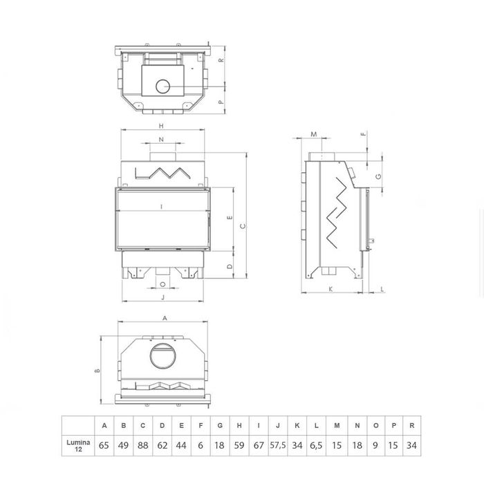 Wkład kominkowy Lumina 12 Ceramic