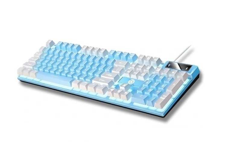 Klawiatura GAMINGOWA USB przewodowa PODŚWIETLANA dla graczy niebieska