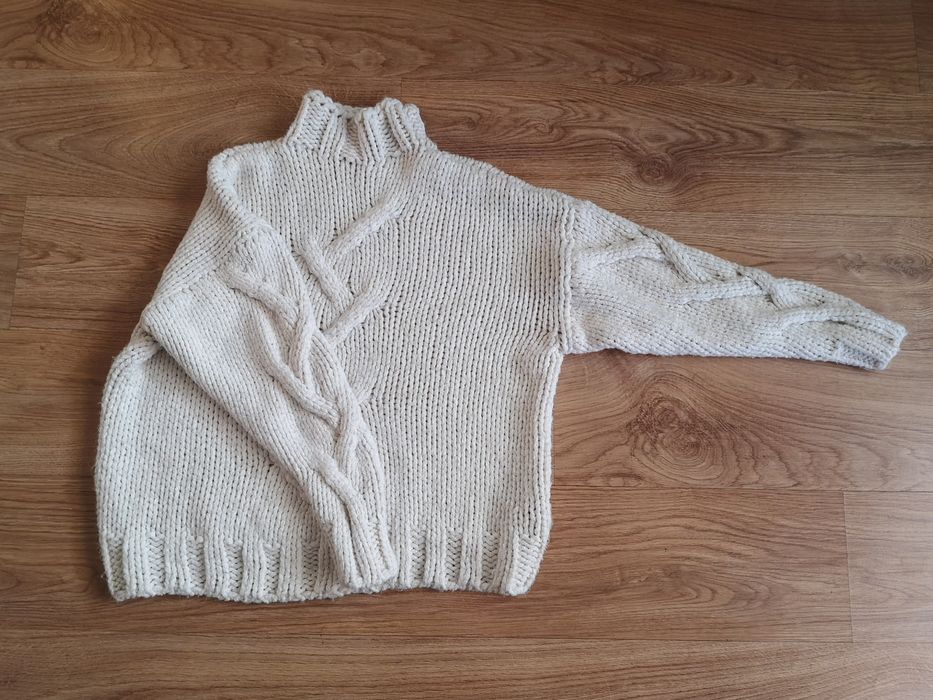 Modny sweter golf ZARA gruby splot oversize