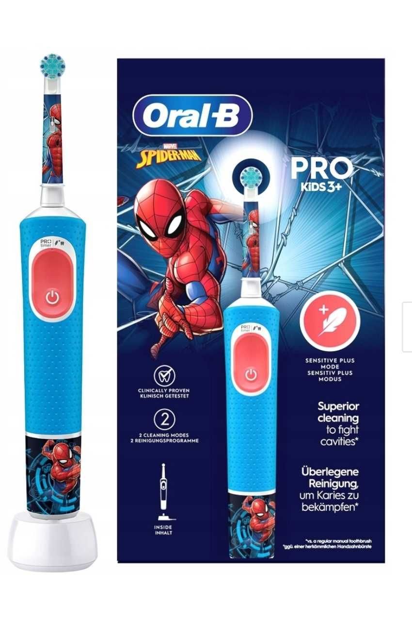 Szczoteczka Elektryczna do Zębów Oral-B Kids Spiderman dla Dzieci Nowe