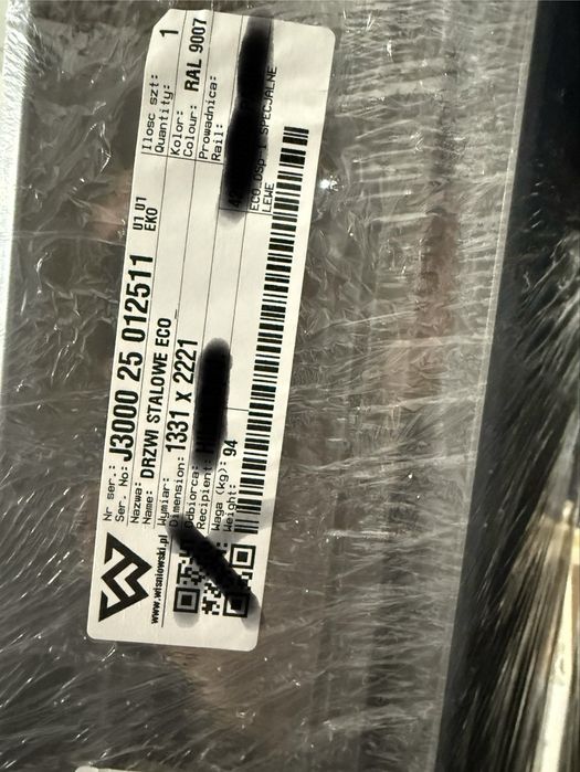2 szt Drzwi Wiśniowski ECO techniczne 1220x2200