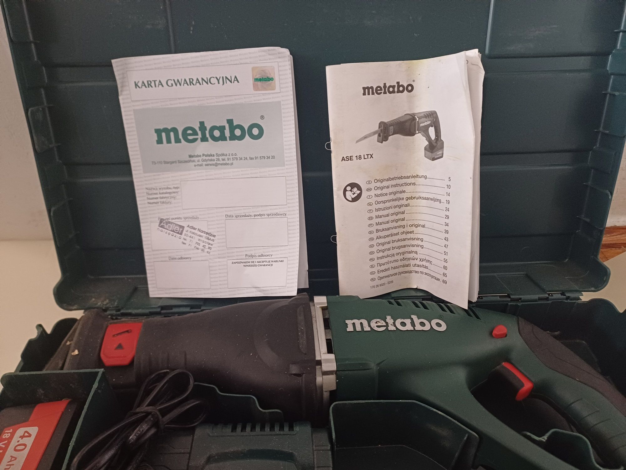 METABO  piła szablasta akumulatora