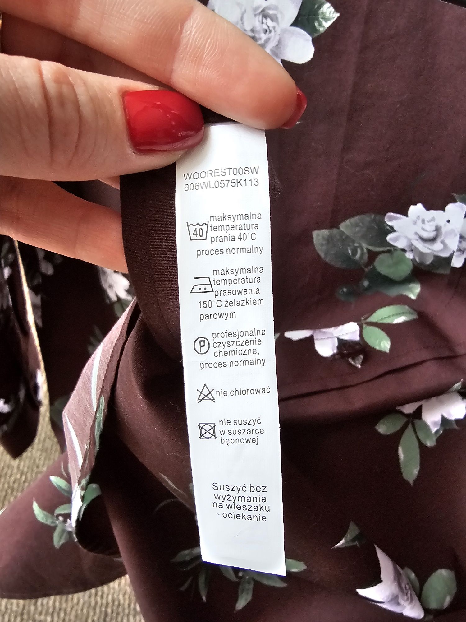 Koszula męska burgundowa wzorzysta w kwiaty Wólczanka nowa z metką 43