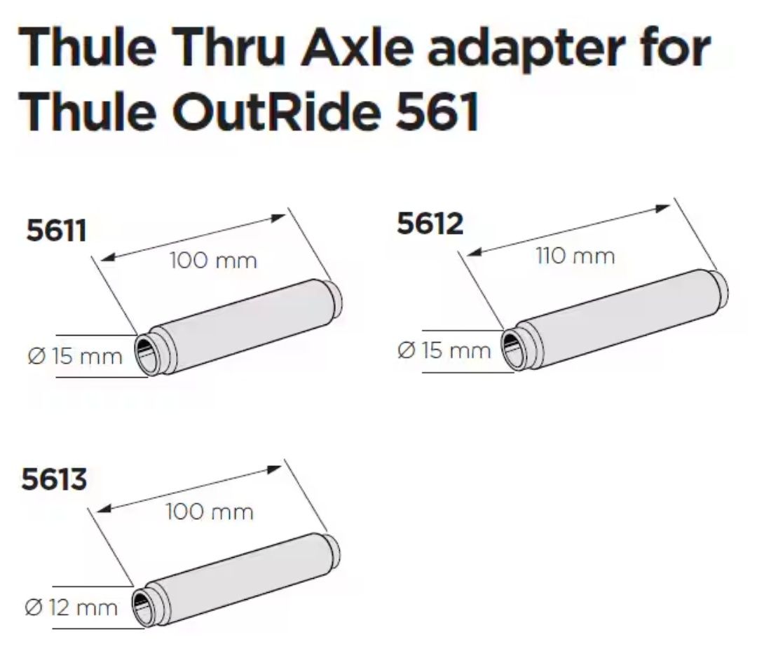 Adapter sztywna oś 12x100 bagażnika Thule OutRide 561 Thru Axle 5613