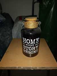 Lampa, butelka dekoracyjna, lampion - home is where our story begins