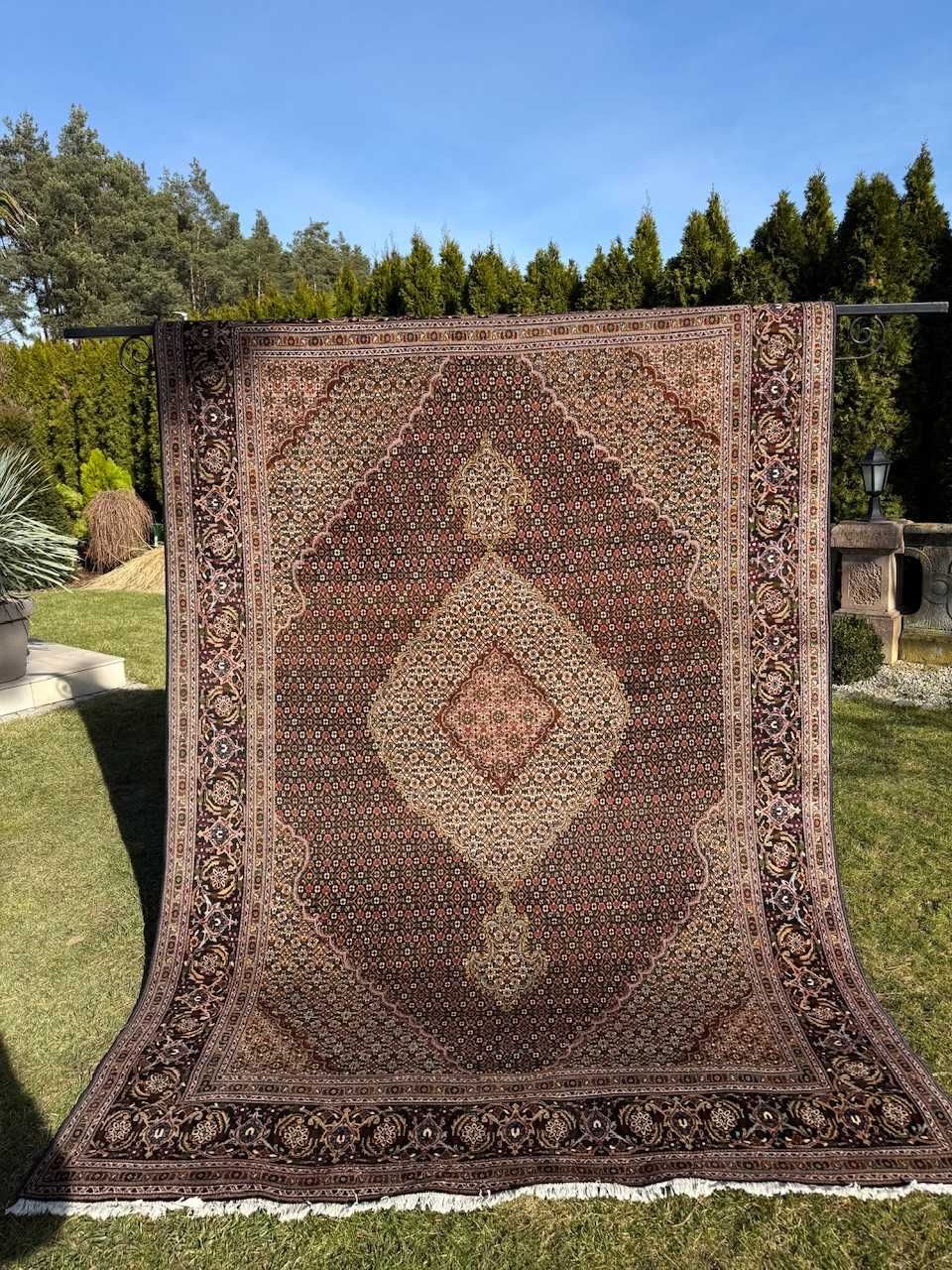 Dywan perski czarny Iran Tabriz z jedwabiem 300x200 sklep 30 tyś
