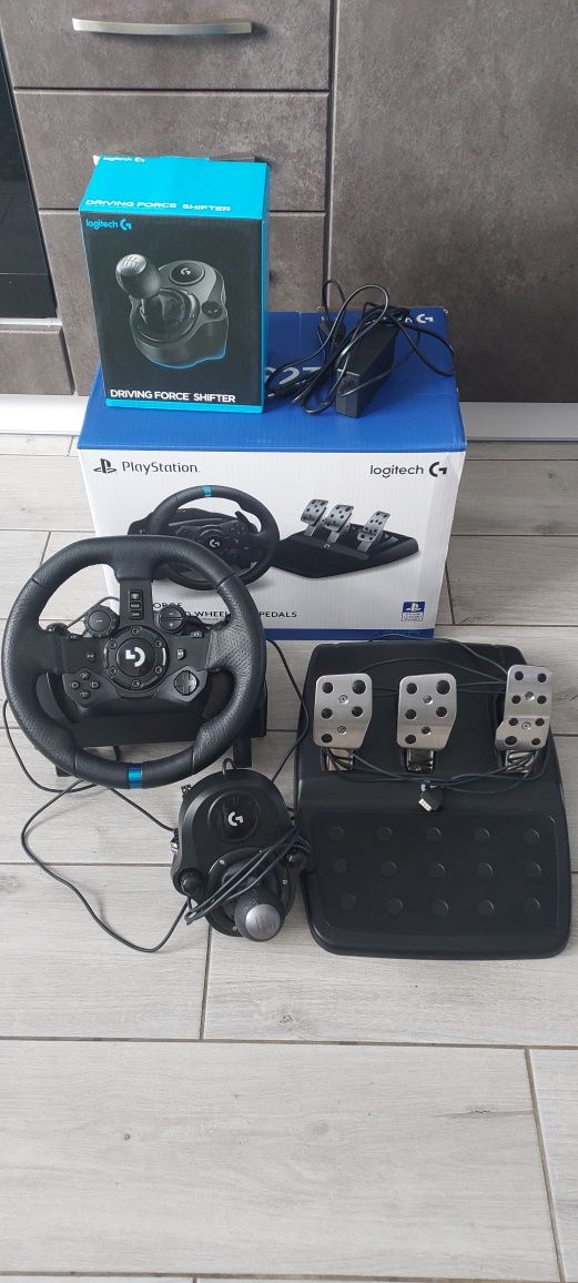 Ігровий руль Logitech g923 + коробка передач
