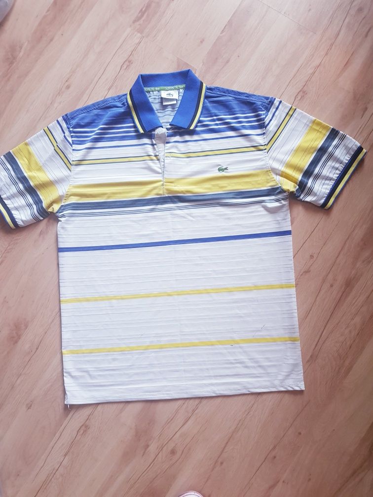 Bawełniana koszulka t-Shirt polo męski marki Lacoste rozmiar M/L.