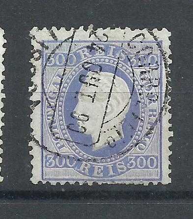 Selos portugueses – D. Luís I, fita direita, 300 reis - 1870 a 1876