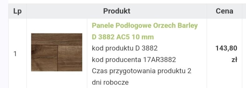 Panele orzech barley 1 opakowanie