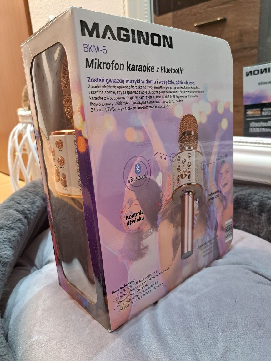 Mikrofon bezprzewodowy 2w1 karaoke z bluetooth 5.0