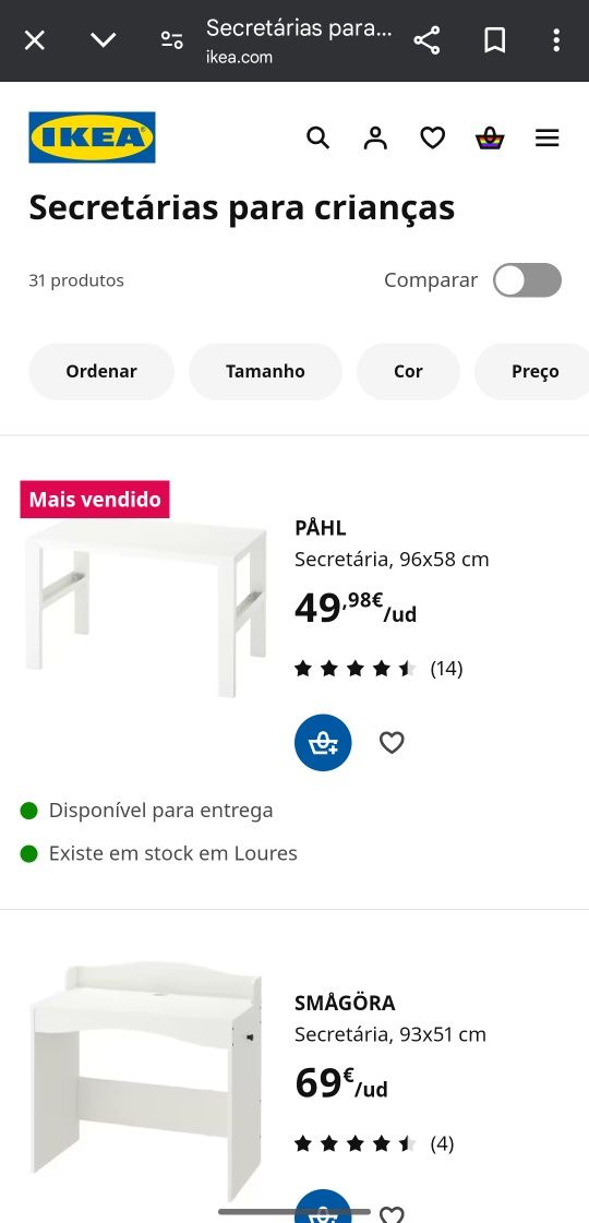 Secretaria ikea de Criança PAHL