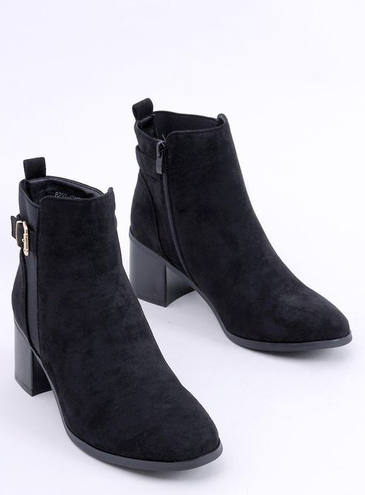 Botki Na Obcasie Cyndi Black Suede