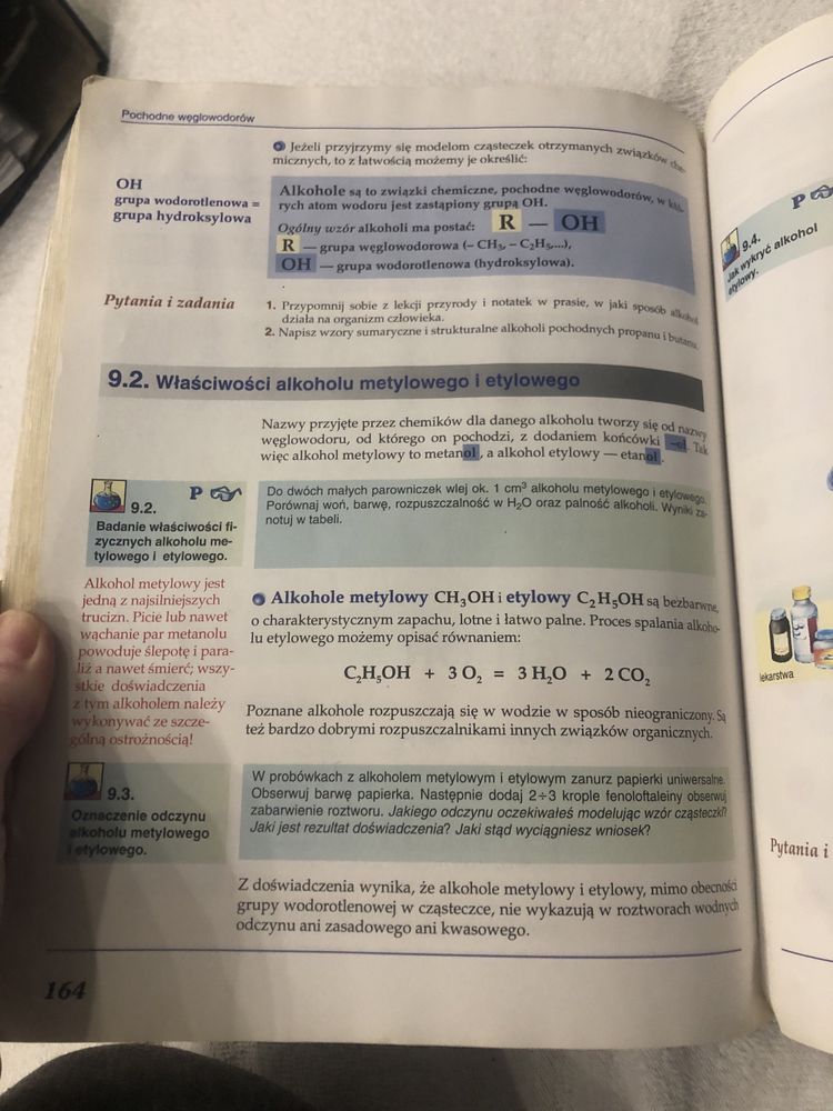Chemia szkoła podstawowa w gimnazjum podręcznik kwasy zasady alkohole