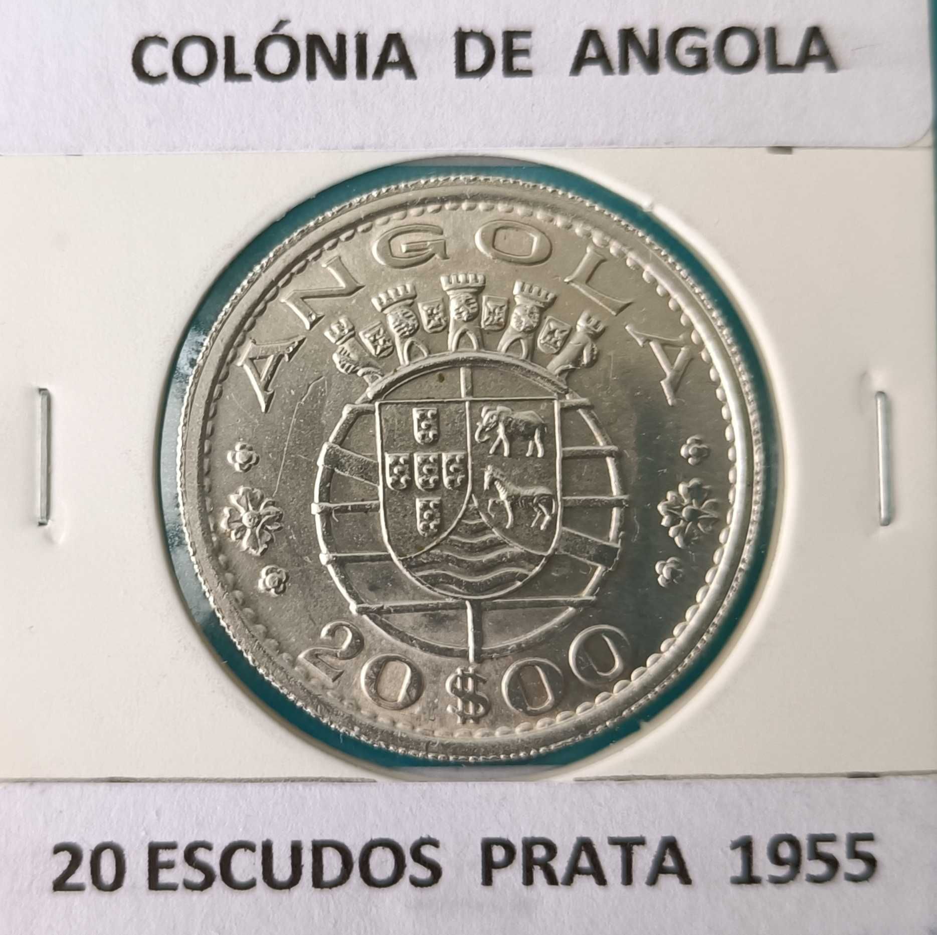 2 Moedas Portuguesas 20 Escudos Ex Colónia Ultramarina Angola (Prata)
