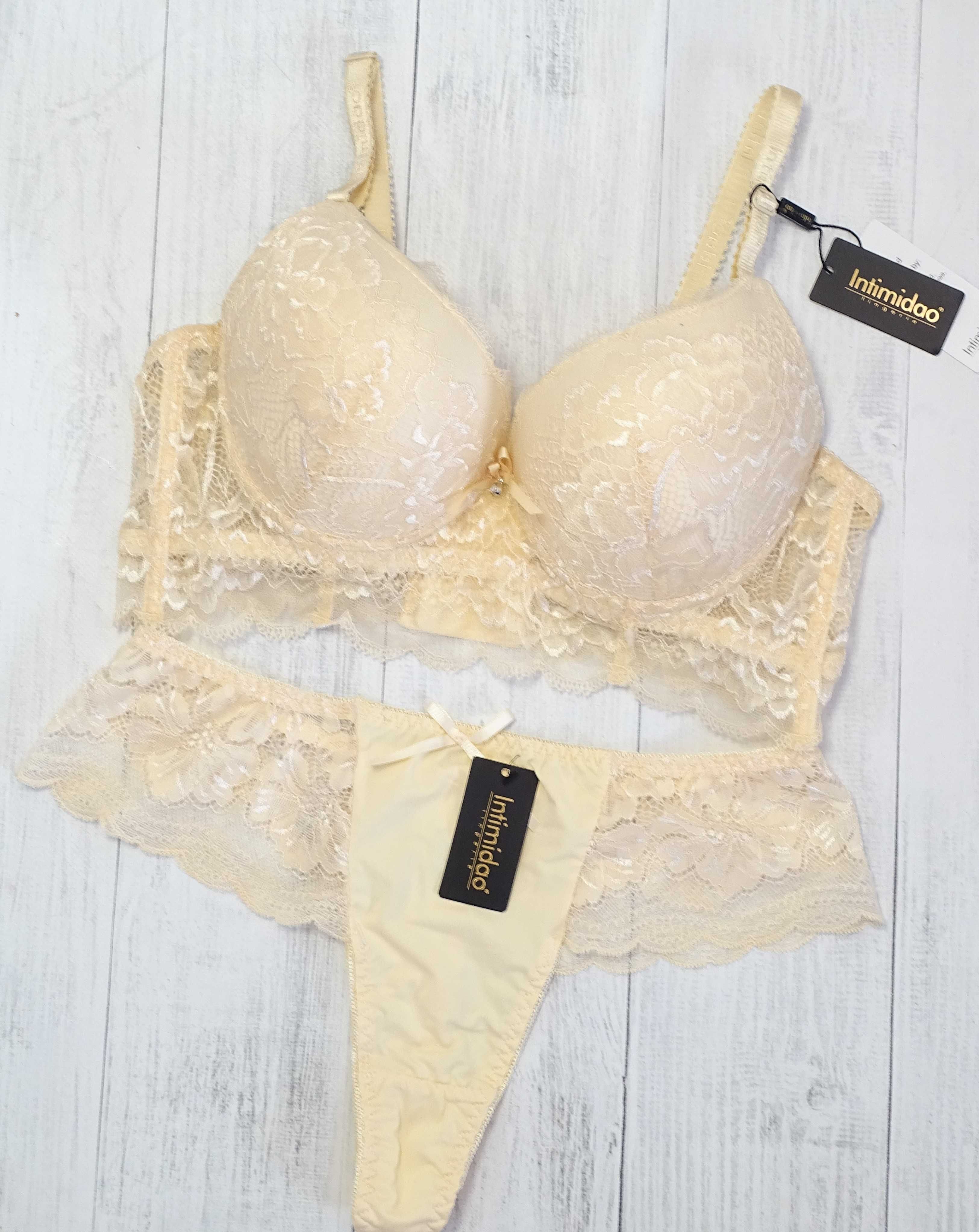 80C stringi + biustonosz braletka lekki push-up intimidao