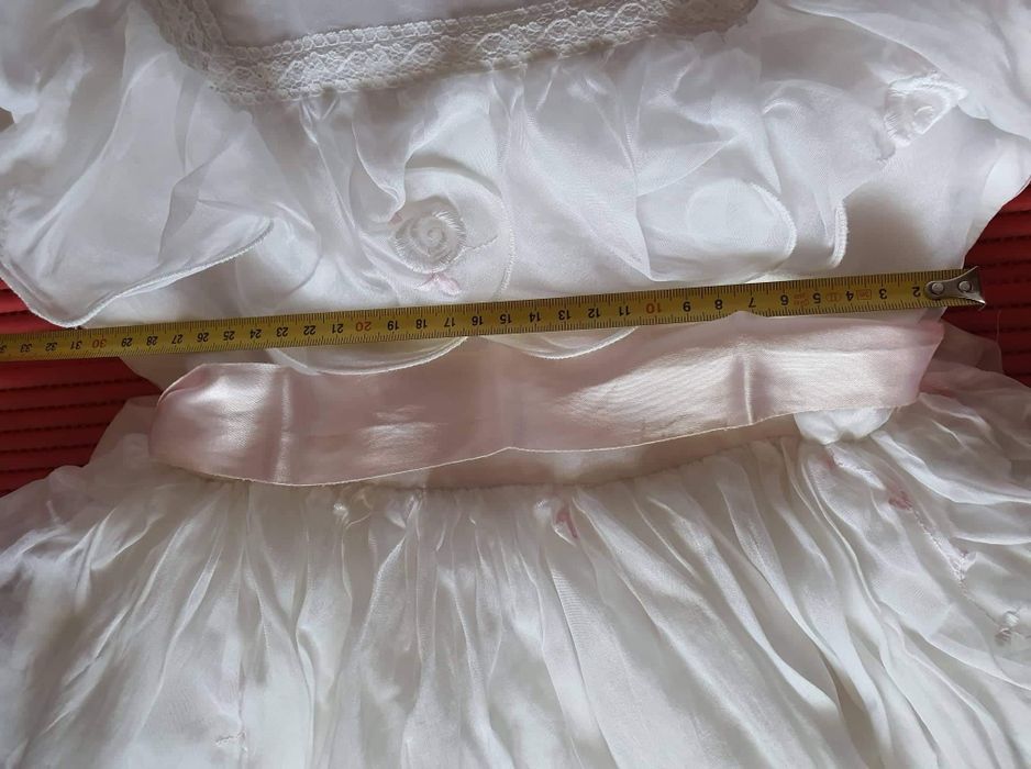 Vestido de Cerimónia Casamento/Baptizado Tamanho 12 e Luvas Tito Cunha