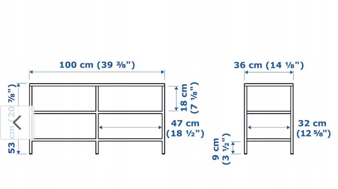 Szafka RTV stojąca Ikea 100 cm x 53 cm x 36 cm