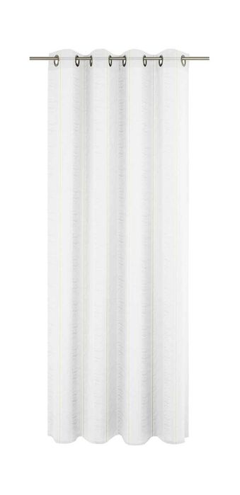 Biała firana wzór w paski 140x175 cm na przelotkach Canadice