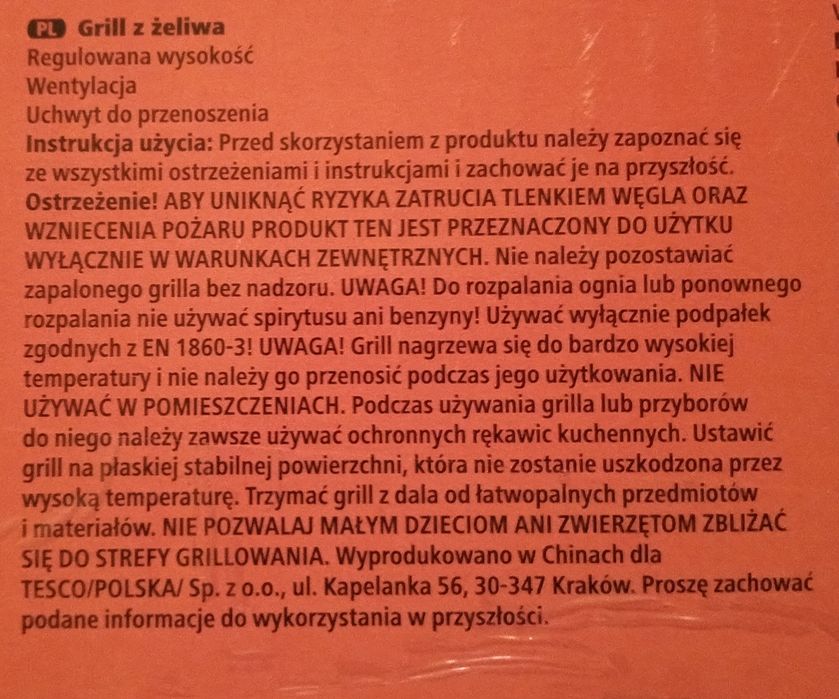 Grill, żeliwny ruszt 35cm BBQ beczółka