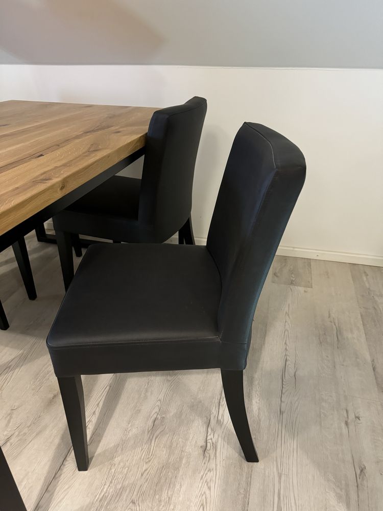 Stol drewniany 140x90 plus 4 krzesla,powystawowy,PROMOCJA!!