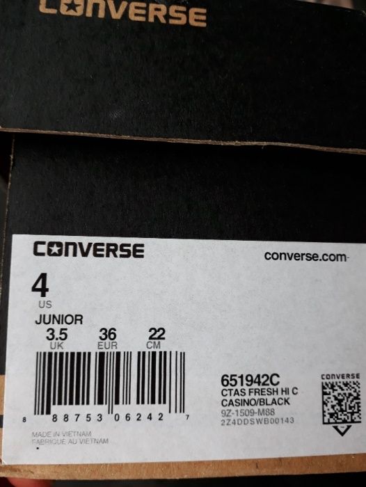 Высокие кеды бутсы конверсы Converse, оригинал р. 36