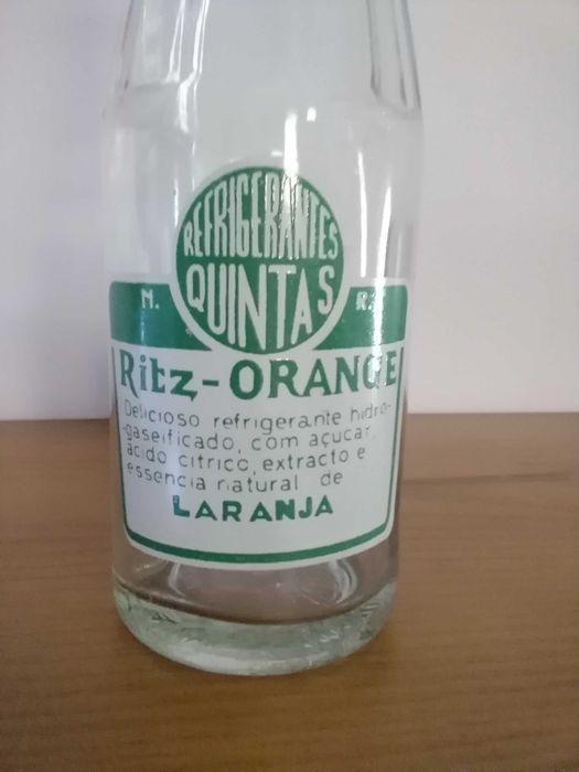 Garrafa Antiga Pirogravada Refrigerantes Quintas RITZ Orange - Lisboa